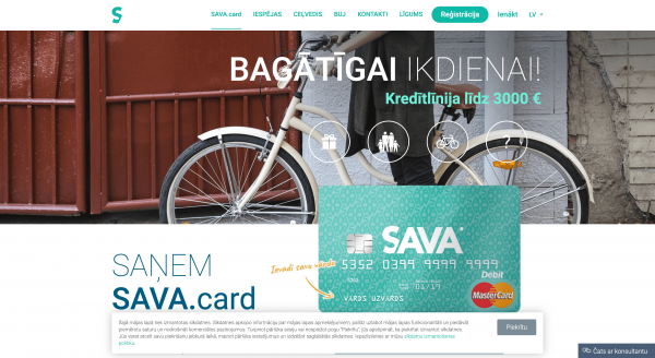 SAVA.card: Tava kredītlīnija līdz 3 000 €