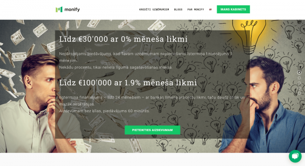 Monify - Aizdevums līdz 100 000 €