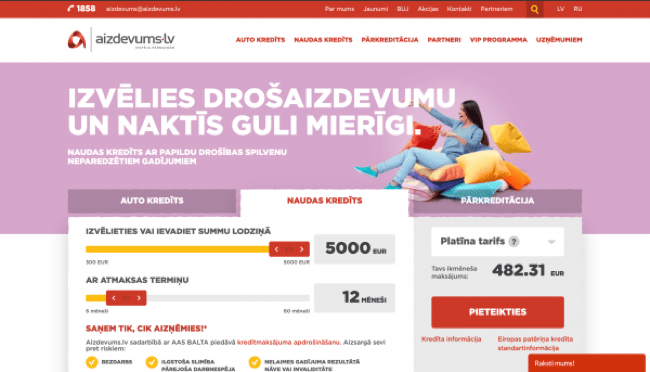 Aizdevums ekrānuzņēmums