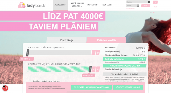 LadyLoan - Aizdevums līdz 2 000 €