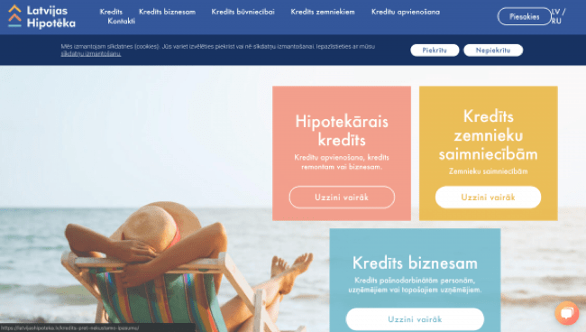 Latvijas Hipotēka ekrānuzņēmums